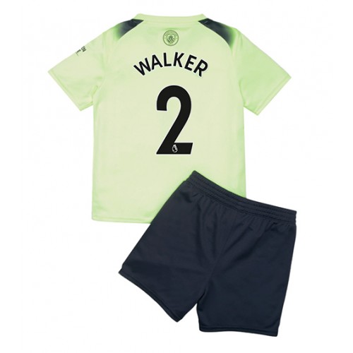 Fotbalové Dres Manchester City Kyle Walker #2 Dětské Alternativní 2022-23 Krátký Rukáv (+ trenýrky)